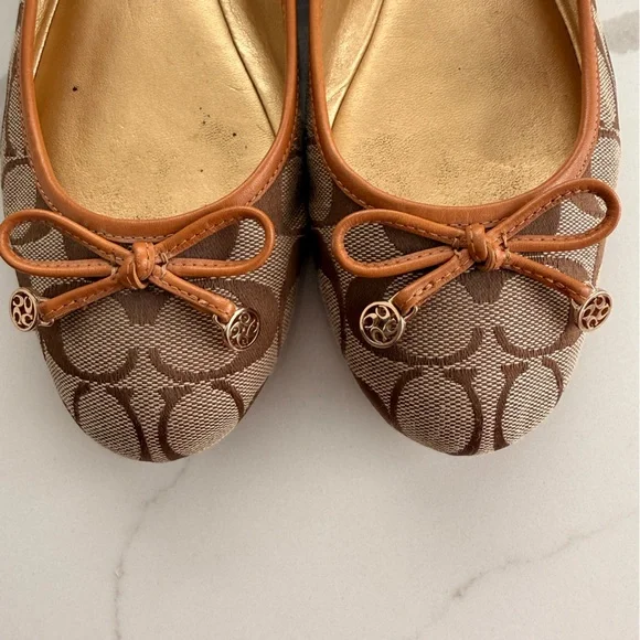 Coach Women's Brown Signature Ballet Flats-Size 9 - Picture 5 of 7